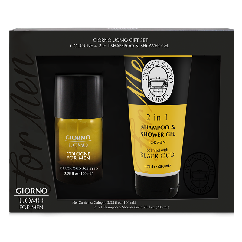 Giorno Uomo Gift Set I - Black Oud Cologne and 2 in 1 Shampoo & Shower Gel